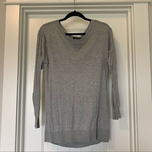 Medium grey Trouve open back, extended hem sweater